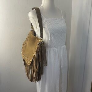 Ralph Lauren Full suede RL Brown Fringe Shoulder Bag